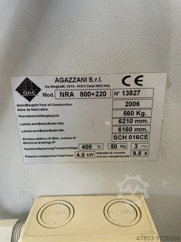 ZWARE LINTZAAG AGAZZANI NRA 800 + 220