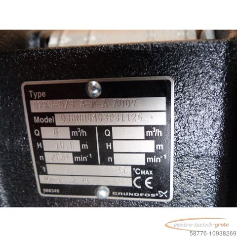 Motor Grundfos Grundfos SPK8-5/3 A-W-A-AUUV Tauschpumpe SN: MK116551 mit Pumpenmotor