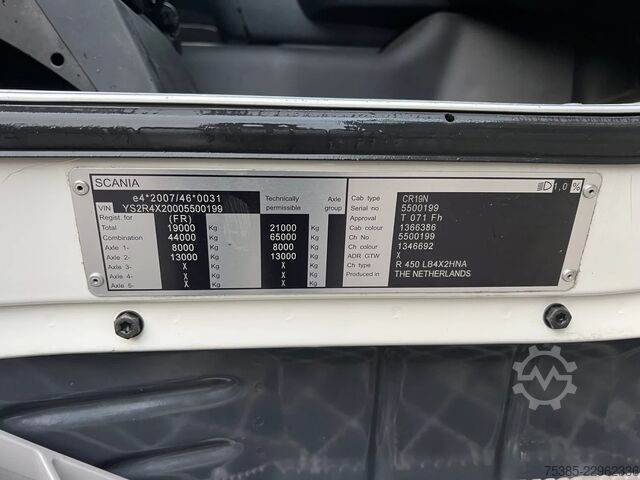 Μεταφορά σε ψύξη/κατάψυξη Scania R450 Retarder Chereau 7cm walls and Lift