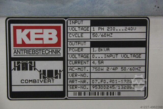 Frequentieomvormer 0,75 kW KEB .R01-1228