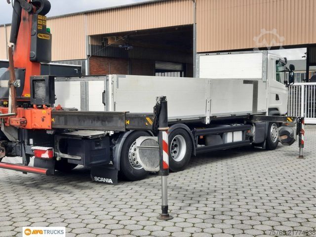 Flatbed truck SCANIA G 410 6X2*4 Faltkran PK 34002 JIB Funk Lenkachse