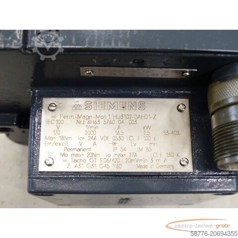 Besturingsunit Siemens 1HU3102-0AH01-Z SN:E6H63576004003 generalüberholt mit 12 Monaten Gewährleistung