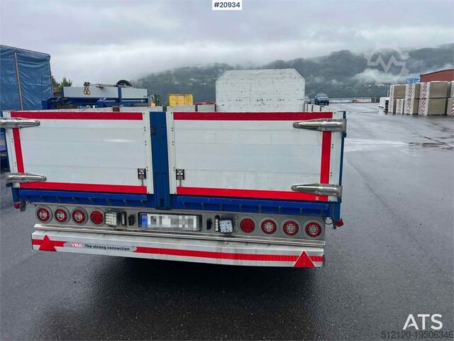 Platform aanhanger Konar 3 axle plank trailer w/ foldable side doors