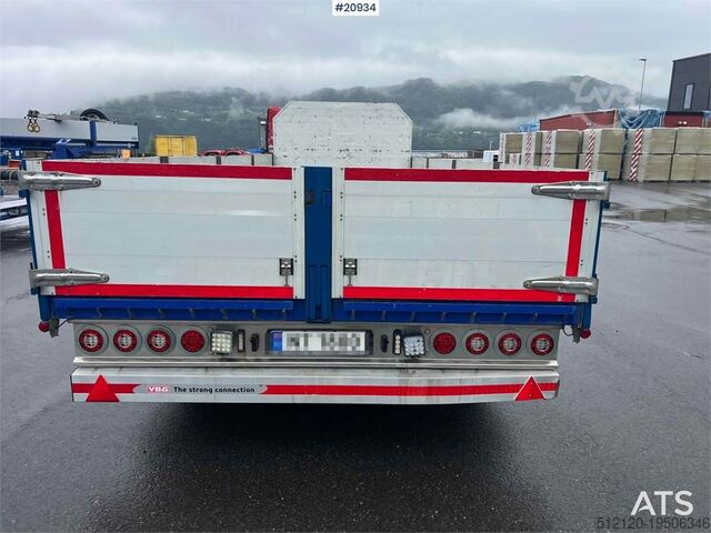 Platform aanhanger Konar 3 axle plank trailer w/ foldable side doors