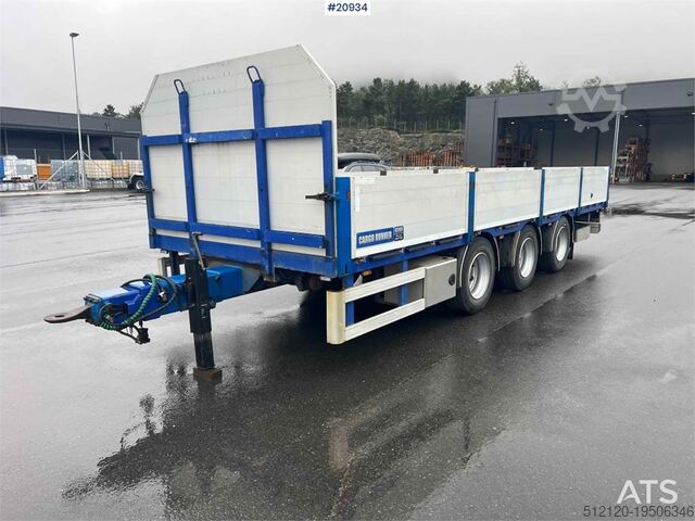 Platform aanhanger Konar 3 axle plank trailer w/ foldable side doors