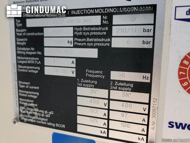 Máquina de moldeo por inyección hidráulica Battenfeld VM 150/750V R1520 UNIGLOG B6S