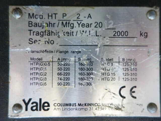 Chassis de rolos - chassi porta-rodízio YALE  HTP 2000- A