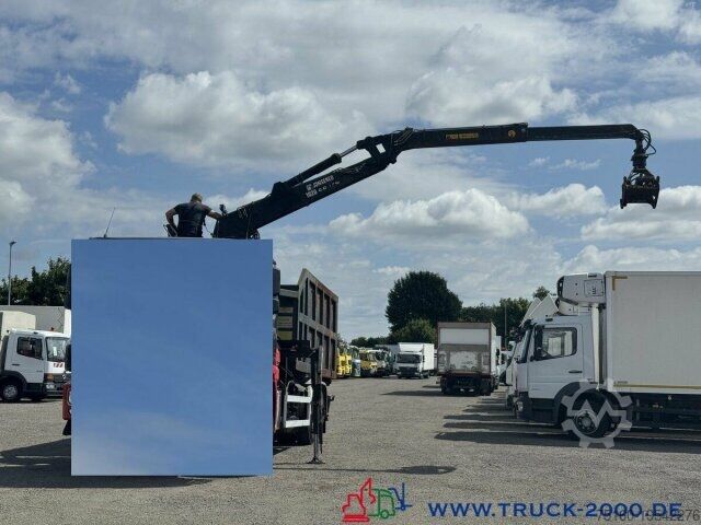 Camión portacontenedores de gancho  Abrollcontainer + Kran Jonsered 1020 7,3m = 1,4t