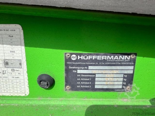 Remolque roll off HÜFFERMANN 2-achs Abrollanhänger HSA 18.70 Containeranhänge