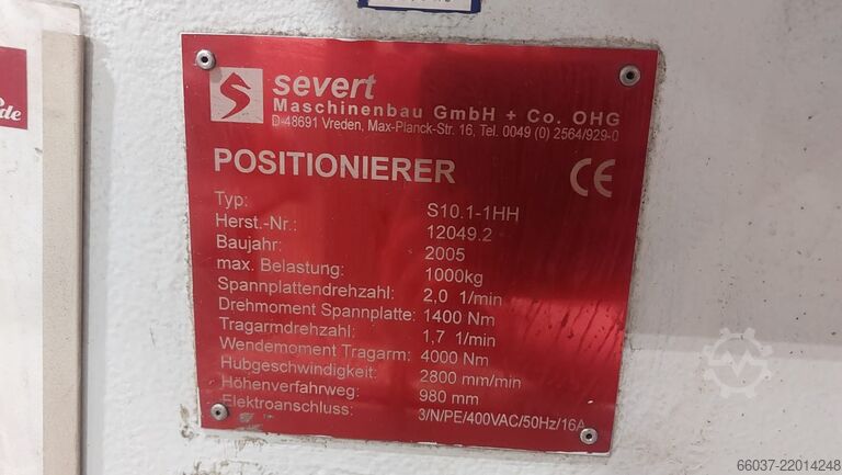 Welding table, rotary table, positioner Severt S10.1-1HH
