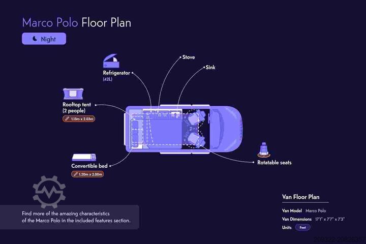 Karavan Mercedes Marco Polo 250d | Camper | 2 Posti Letto | Cucina