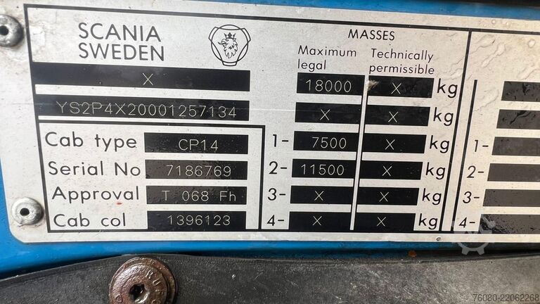 Transport av containrar Scania G94 - 220 (EURO 2 / MANUAL PUMP / MANUAL GEARBO...