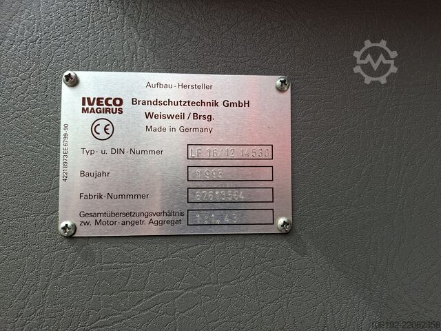 Brandbil Iveco FF 135E22 LF16/22