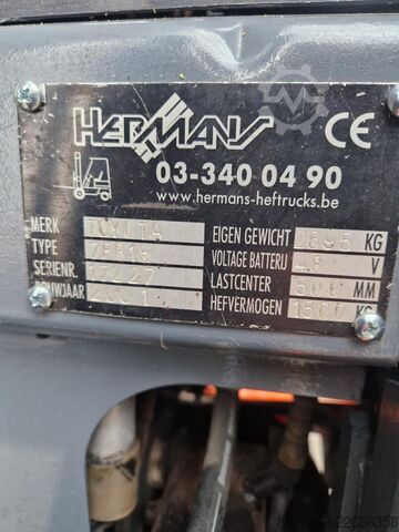 Heftruck Toyota, 7FB15, Elektrische heftruck incl 7FB15