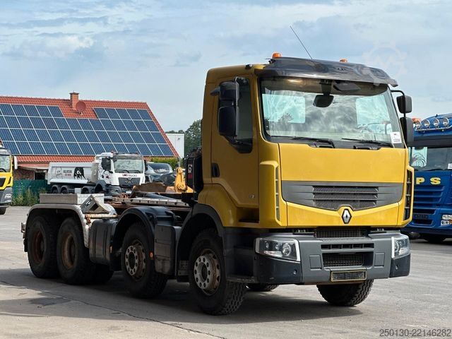 Kamion s kipom s pomičnim kontejnerom RENAULT Premium Lander 460.32 8x4 BB HIAB XR26S Hooklift