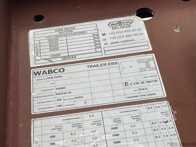 Transport av containrar Van Hool 3B0049 20FT Chassis / BPW Axles / Discbrakes