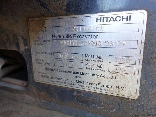 Mini bager HITACHI ZX19-6CR