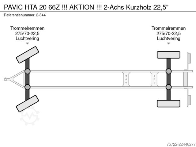 Transporteur de bois PAVIC HTA 20 66Z !!! AKTION !!! 2-Achs Kurzholz 22,5"