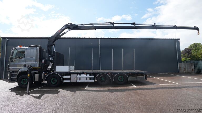Darus teherautó DAF CF 480 8x2 Open box truck with Hiab X-Hiduo 228...