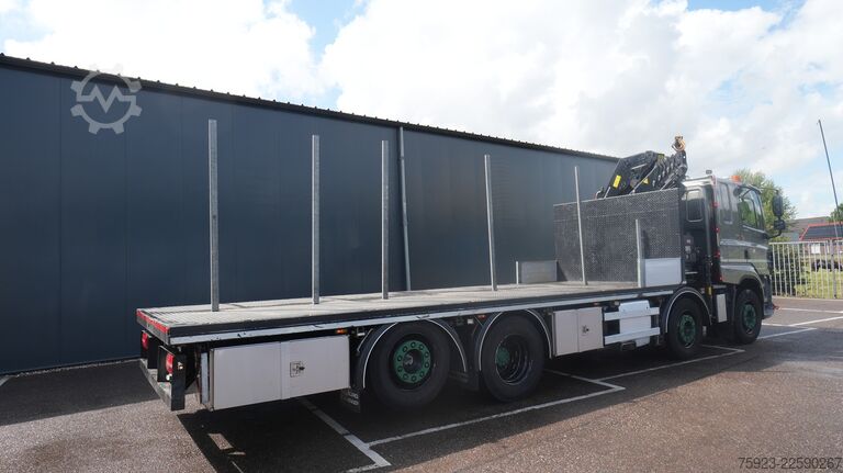 Crane truck DAF CF 480 8x2 Open box truck with Hiab X-Hiduo 228...