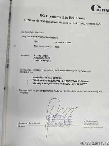 Mašina za ravno brušenje K. Jung GmbH J 630-D