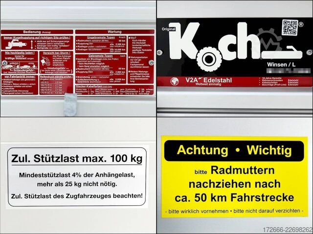  Koch-Anhänger 7.26 300X150X45CM 2600KG TIEFLADER