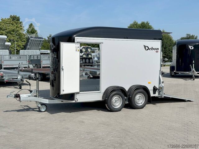 Koffer aanhanger Debon CHEVAL LIBERTE DEBON C500 WABENKERN ROADSTER SCHWARZ +SEITENKLAPPE +SEITENTÜR