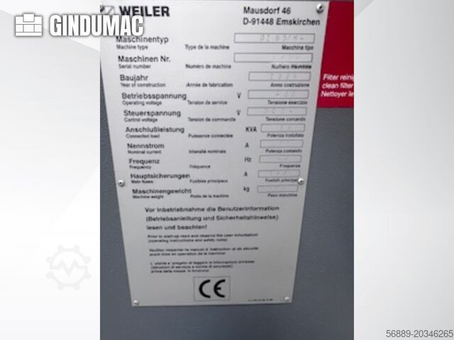 Οριζόντια μηχανή περιστροφής Weiler DZ65