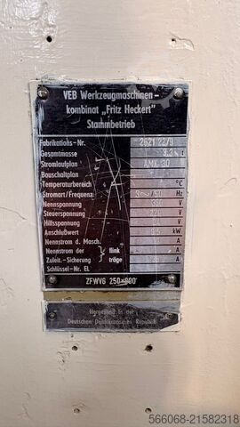 Máquina de fresado de roscas y tallado de engranajes WMW HECKERT ZFWVG 250x800