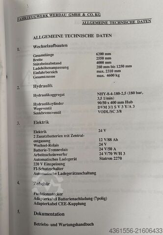 Nadwozie wymienne z zabudową skrzyniową Fahrzeugwerk Werdau 