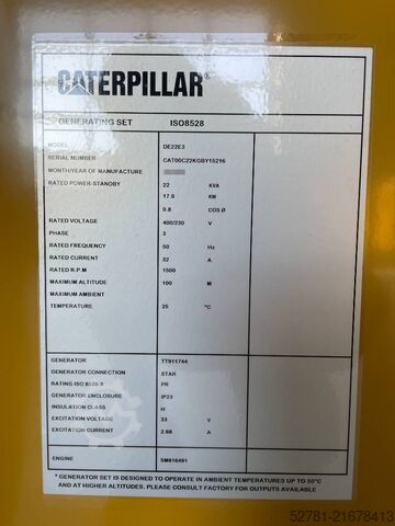 Agrega CAT DE22E3 - 22 kVA Generator - DPX-18003