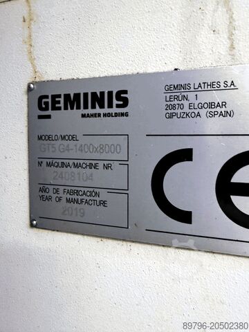 Torno CNC Geminis GT5 G4 1200 x 8000
