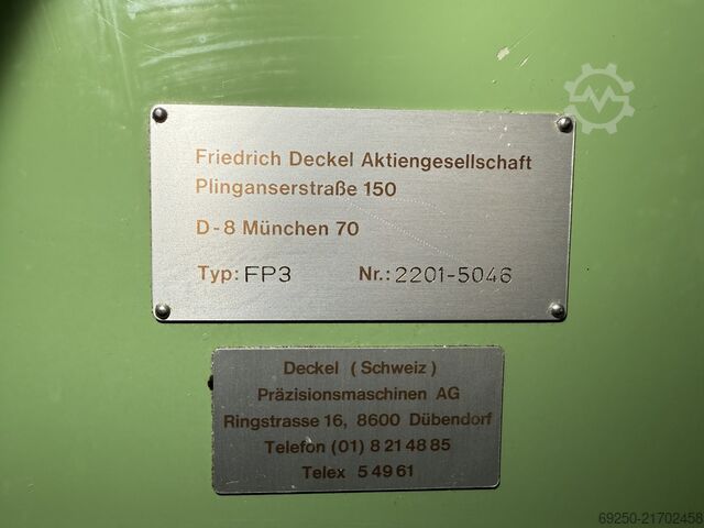 Gereedschapfreesmachine Friedrich Deckel FP3