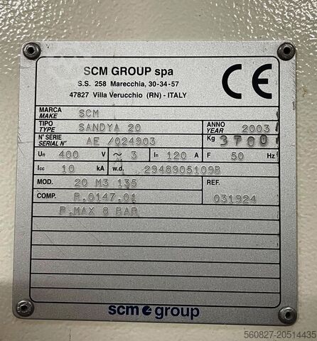 Wide belt sander SCM Sandya 20 mod. 20 M3 135