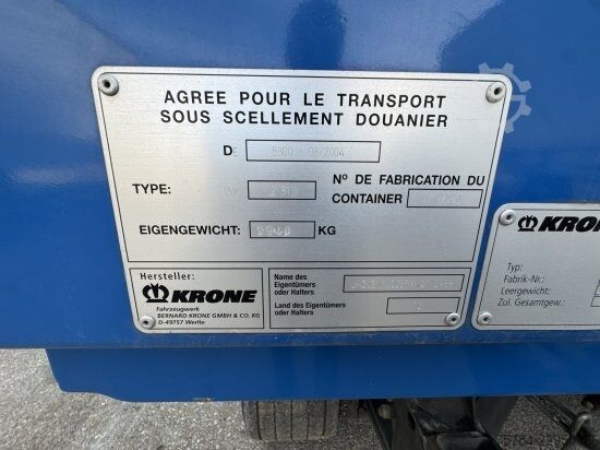 Remorcă cu șasiu interschimbabil KRONE KOFFER-WECHSELBRüCKE  DRY BOX WK 7,3 STG, NEUWERTIG