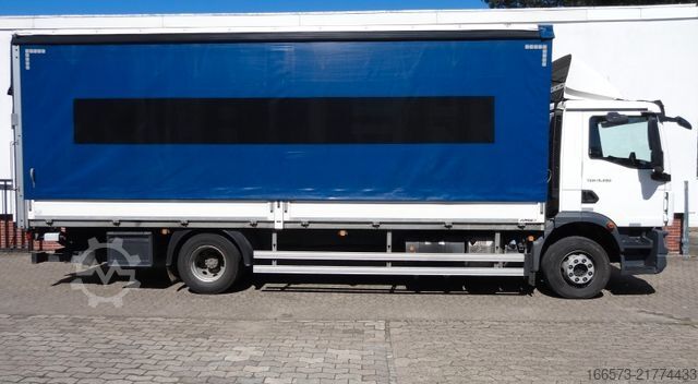 Flatbed truck with tarp MAN TGM 15.290 BL Schiebeplane mit Edscha