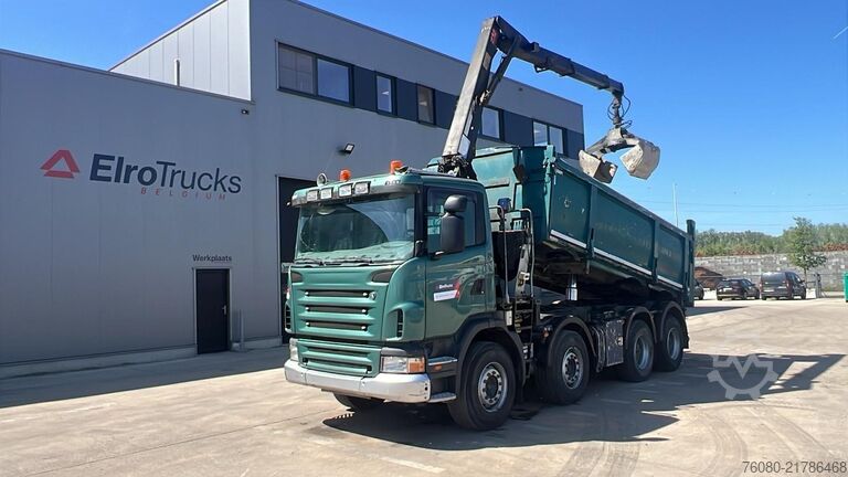 Tipper med kran Scania G 380 (EURO 5 / BIG HUB / STEEL SUSP. / HMF 164...
