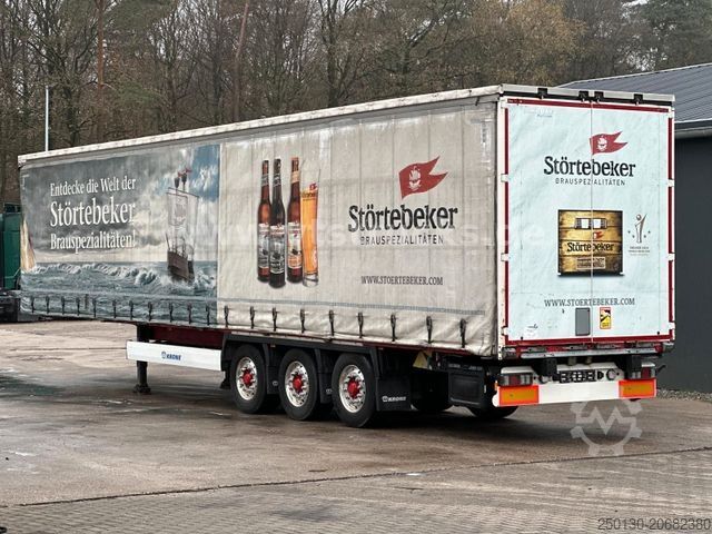 Semi-reboque aberto com lona KRONE SD Pritsche+Plane, Edscha-Verdeck, Lenkachse