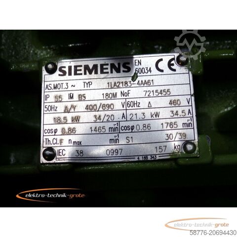 Siemens motor Siemens 1LA2183-4AA61 Motor