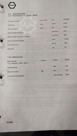 Freze makinesi, işleme merkezi Fritz Werner TC800