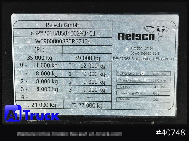 Kippers oplegger REISCH Steelpipe-R 24m³ NEU Stahl Lift SAF Hardox