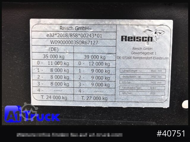 Kippers oplegger REISCH Steelpipe-R 24m³ NEU Stahl Lift SAF Hardox