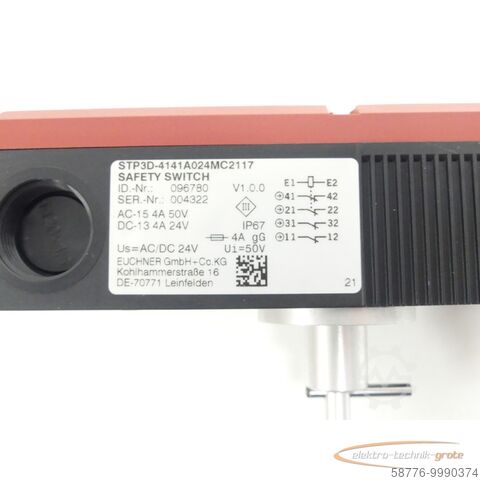 Bileşen Euchner STP3D-4141A024MC2117 Sicherheitsschalter . 096780 SN:004322
