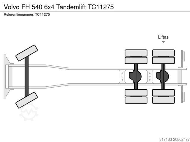 Tipper Volvo FH 540 6x4 Tandemlift