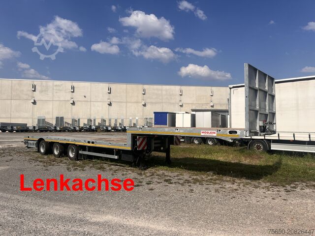 Alçak şasi dorse Möslein ST 3 Plato 8,7  3 Achs Satteltieflader Plato 45 t GGfür Fertigteile, Baumaschinen