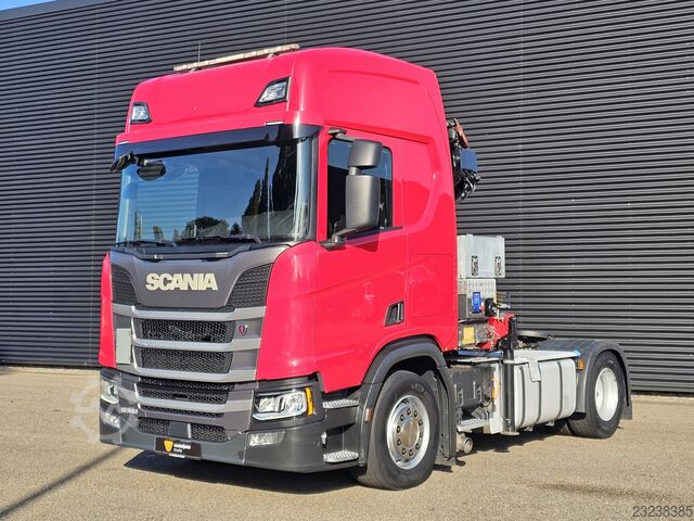Scania R500 4x2 con gru HMF da 19 tm – ritardatore Scania Scania R500 4x2 HMF 19 tm CRANE - KRAN / RETARDER