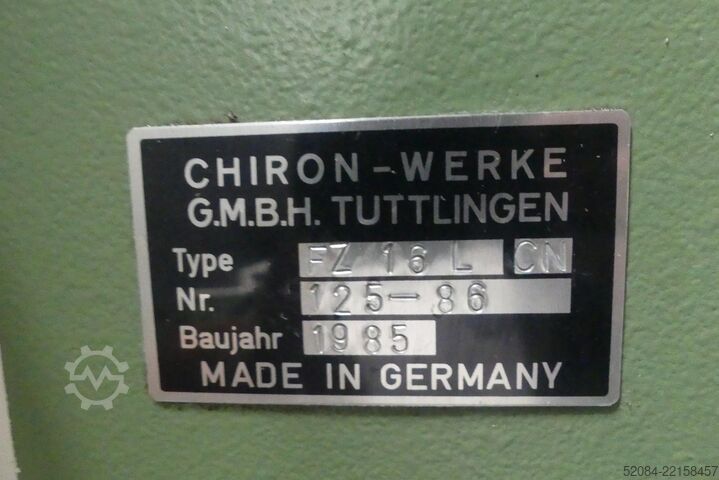 Vertikalt bearbetningscenter Chiron FZ16L CN