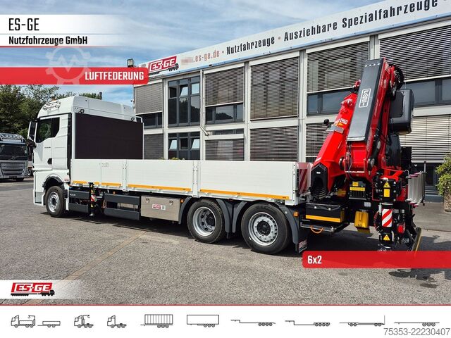 Platós teherautó MAN TGX 26.480 6x2-4 LL CH mit Fassi F545RA.2.26
