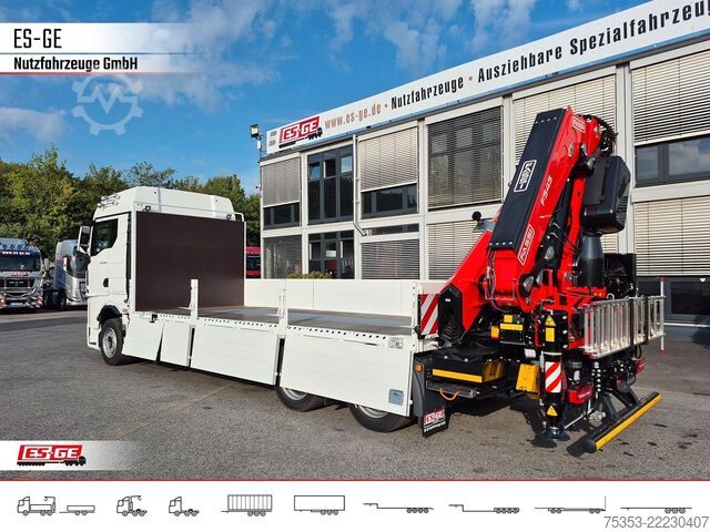 Platós teherautó MAN TGX 26.480 6x2-4 LL CH mit Fassi F545RA.2.26