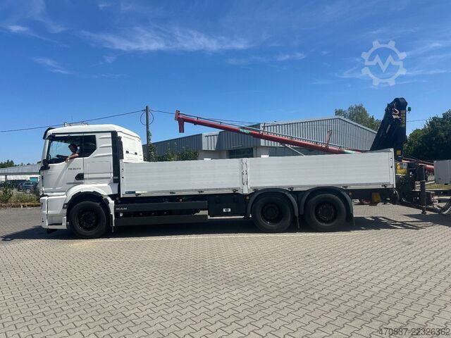Camion plateau MAN TGX 26.470 6x2  Palfinger PK 18500 Funk + Hänger